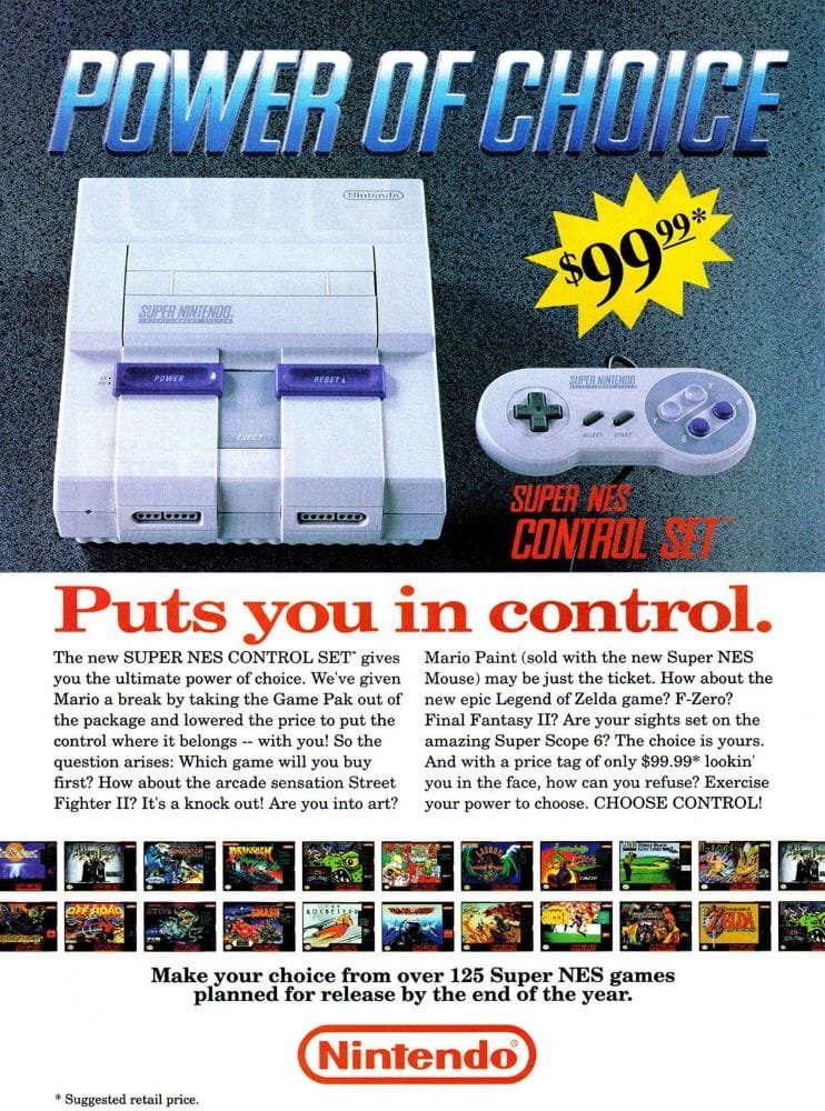 SNES: The Story of Nintendo’s Most Iconic Console 16 Nintendo SNES Ad Power Of Choice