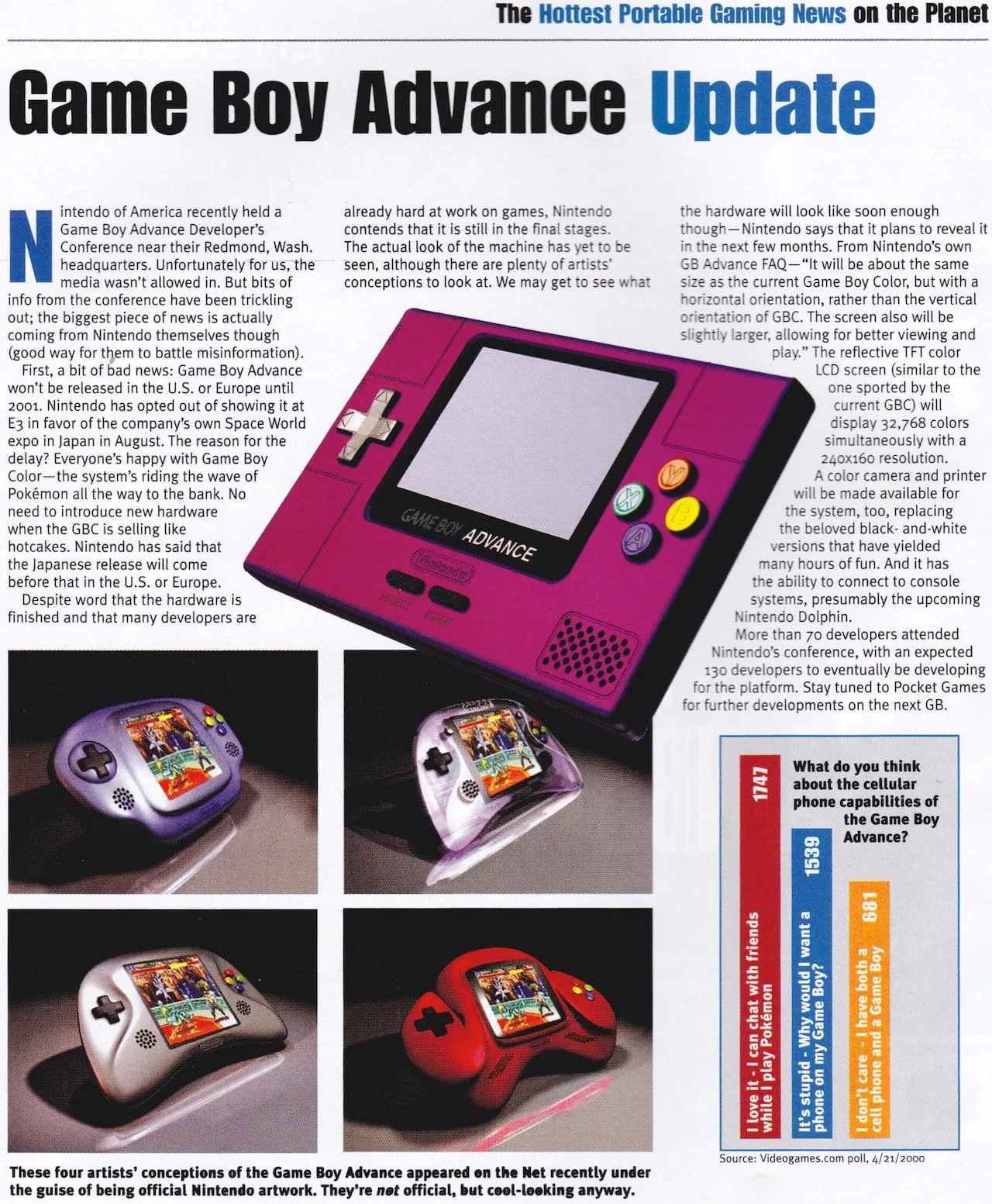 Game Boy Advance Concept Art Pocket Gamer Summer 2000