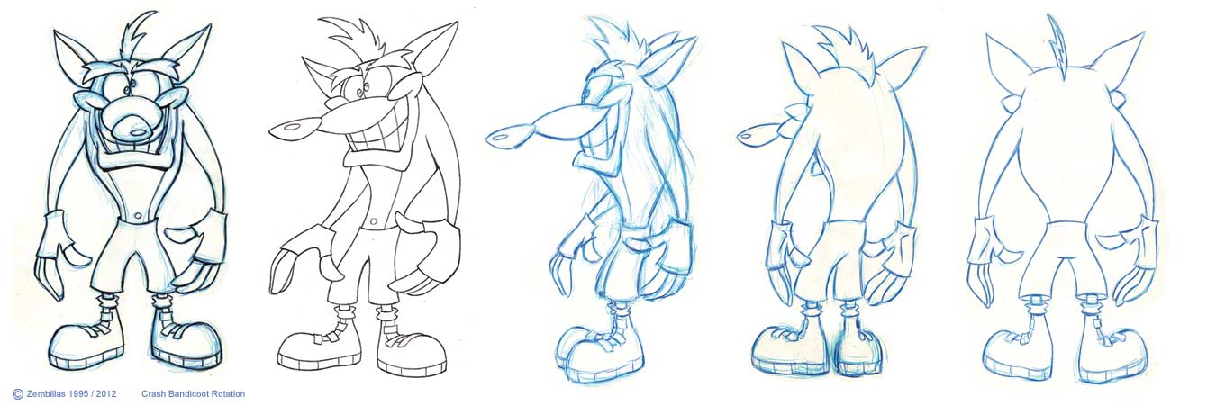 Crash Bandicoot Review (PS1) 4 Crash Bandicoot Concept Art (1995)